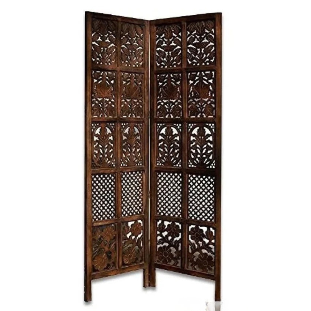 2 Panel Room Partition, Wall Divider (Brown)