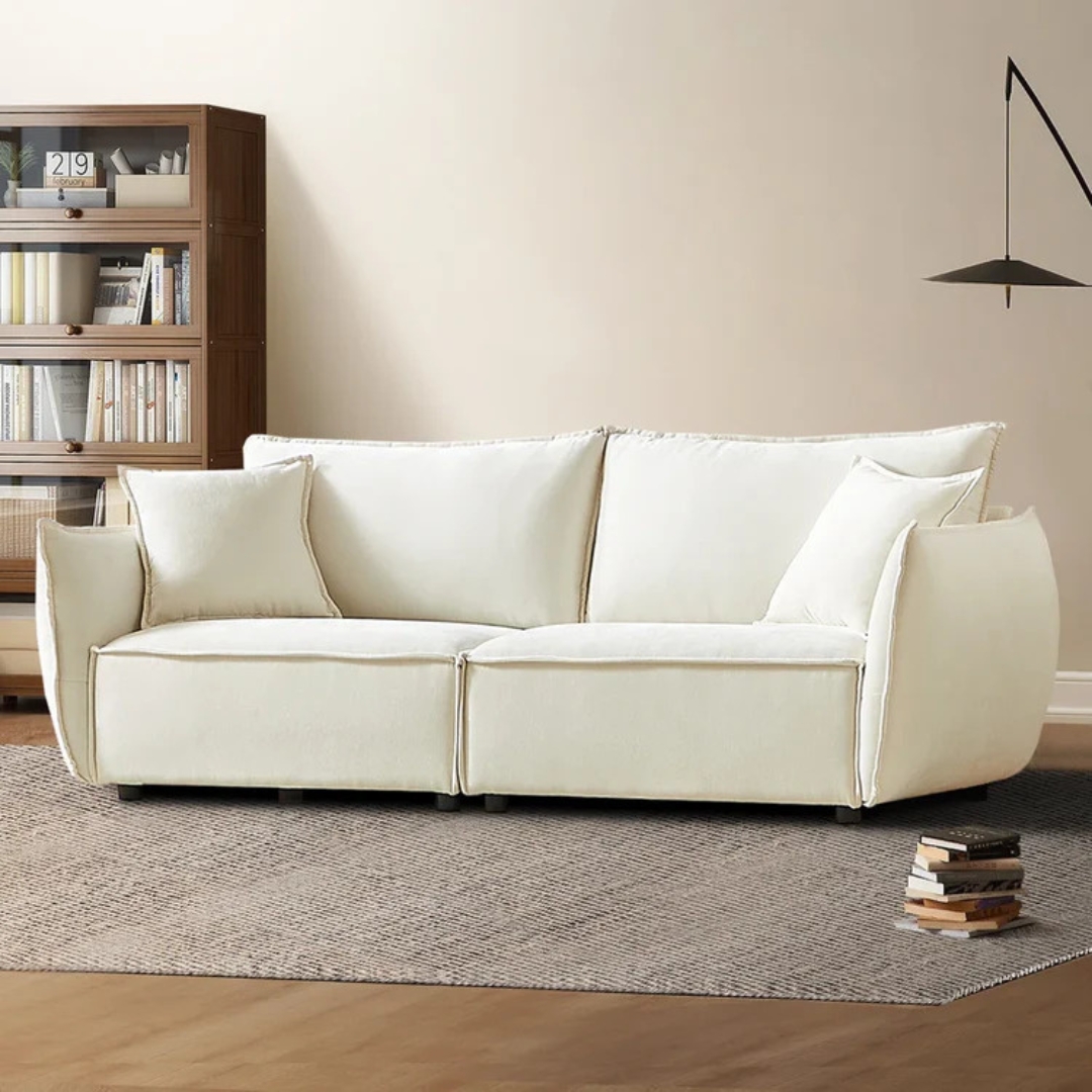 3-Seater Sofa with Armrests Wide Deep Seats & Accent Pillows