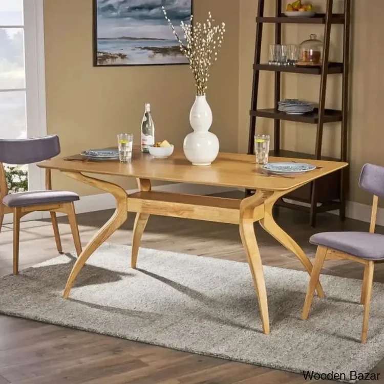 Breaker Stylish Teak Wood Dining Table with Modern Appeal