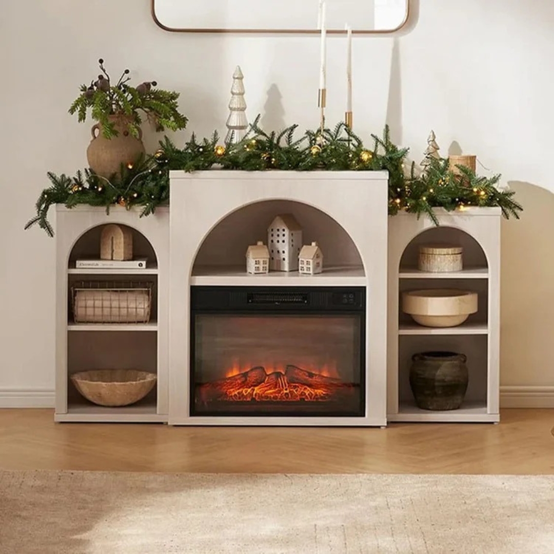 Electric Fireplace Mantel TV Stand