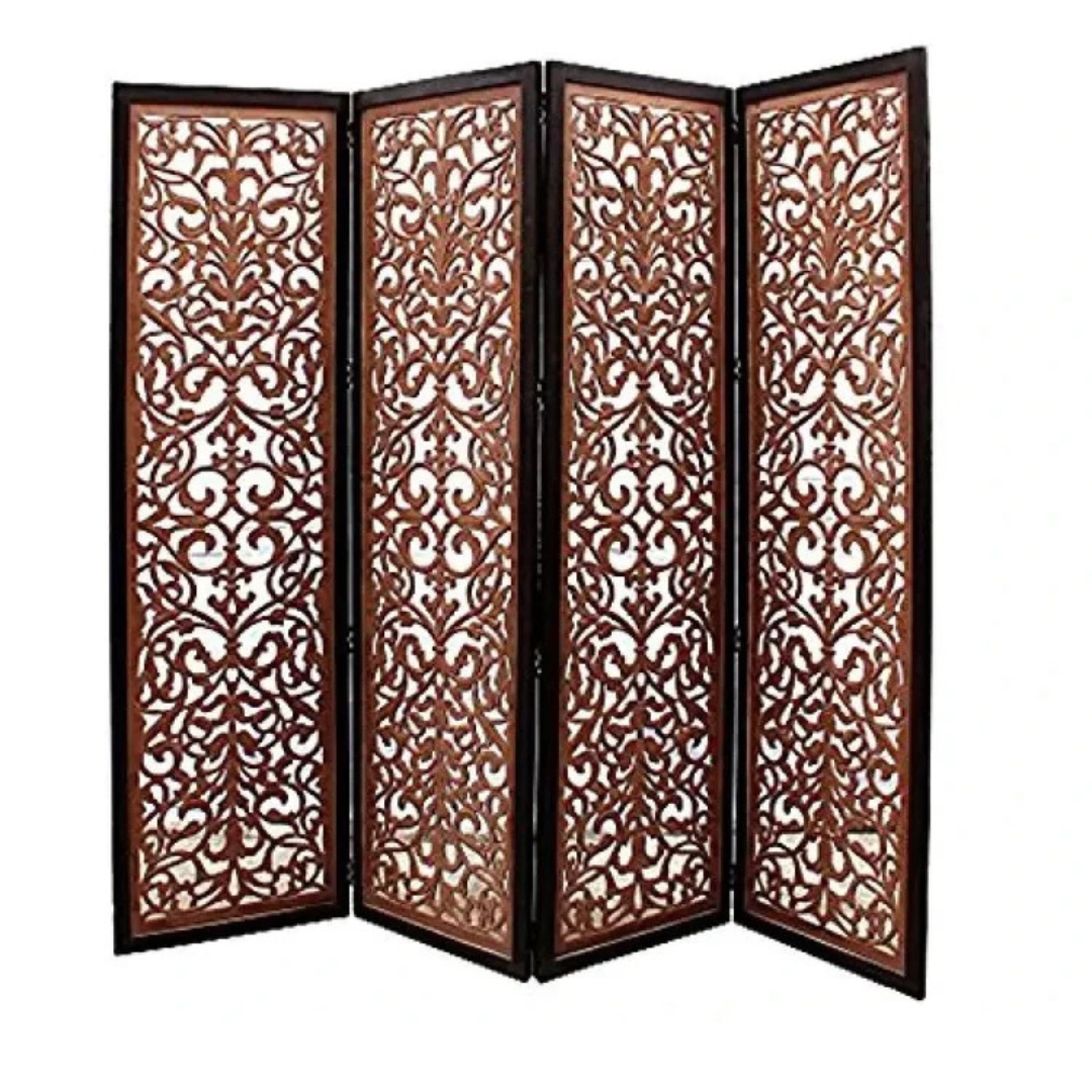 Handcrafted Wooden Room Divider/Screen Separator 4 Panel