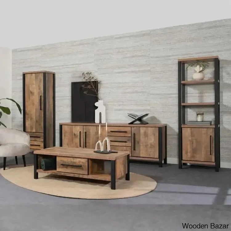 Heering Modern Wave living room furniture set in Wooden