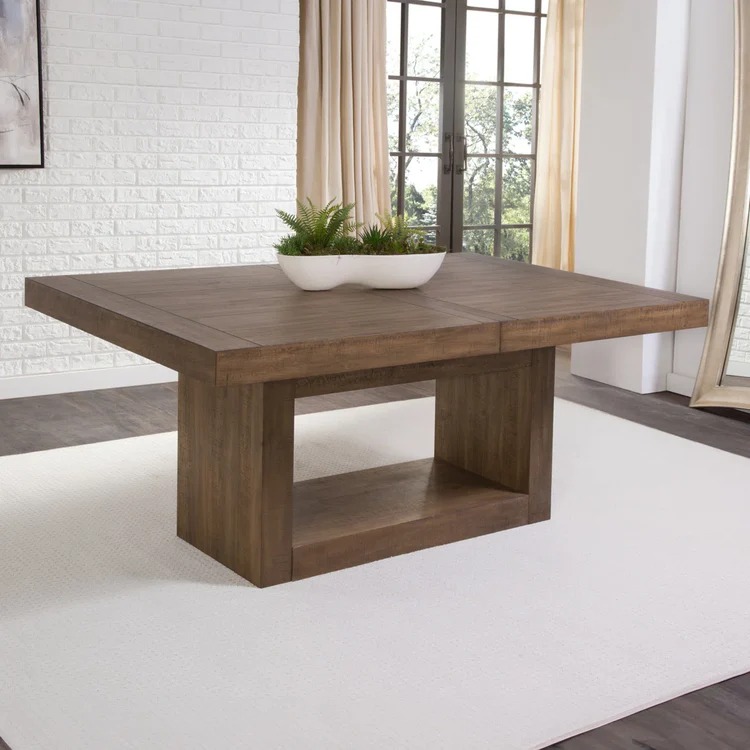 Hiken Extendable Solid Wood Base Dining Table