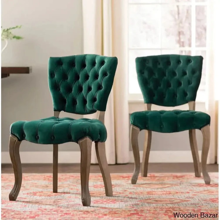 Richard Tufted Velvet Parsons Chair (Set of 2)